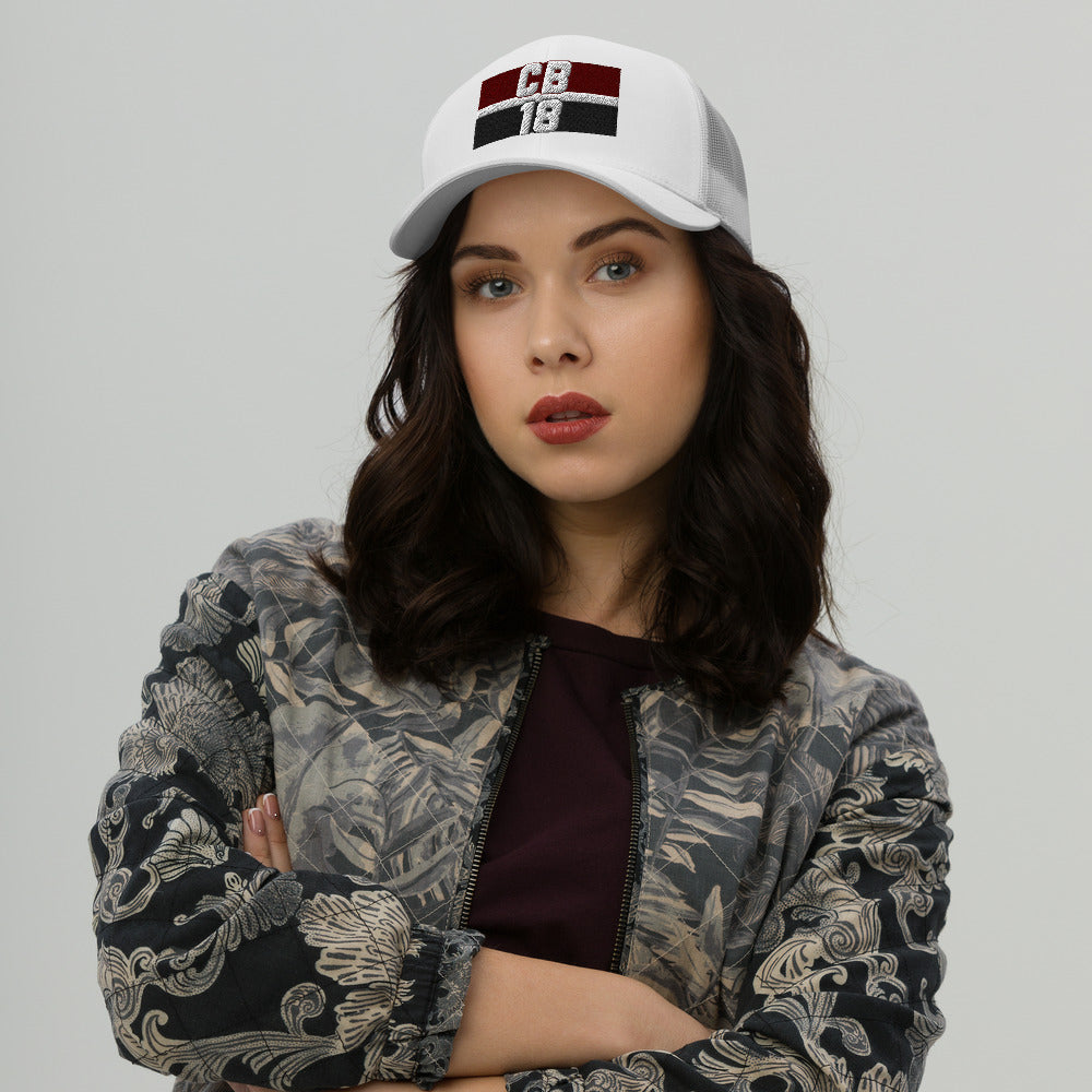 CB18 White Trucker Hat